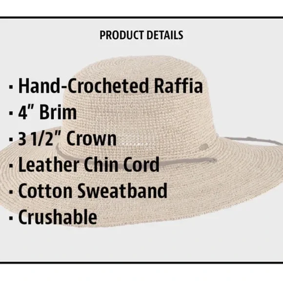 Handcrafted Since 1921 Scala Women's Tan Straw Hat with Brown Band - Picture 5 of 6